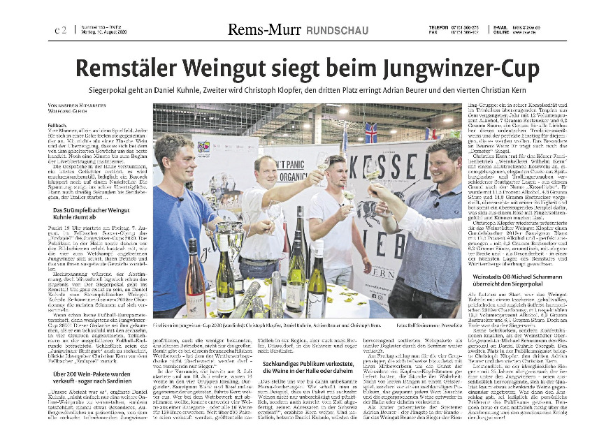 Remstäler Weingut siegt beim Jungwinzer Cup