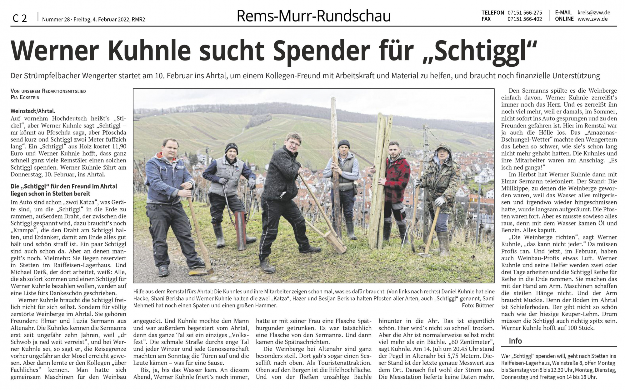 <?=Werner Kuhnle sucht Spender für „Schtiggl“?>